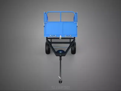 TIPPING DUMP TRAILER CARGO CART WAGON TRACTOR LAWN MOWER GARDEN 3D model