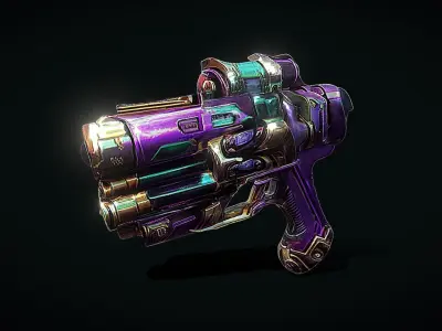 Blaster gun from game dota Low-poly 3D model
