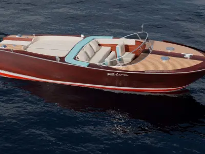 Riva Aquarama Lamborghini model Low-poly 3D model
