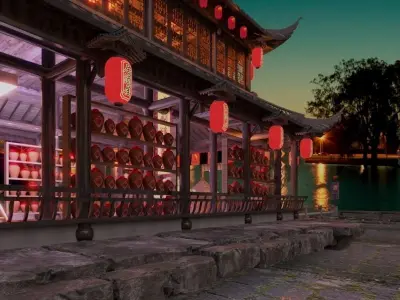 Ancient buildings 3D model purchase