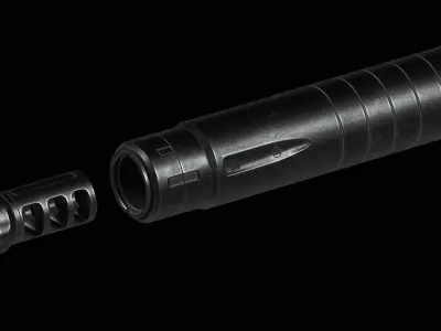Gemtech Series Neutron 7x62 cal 300 Low-poly 3D model