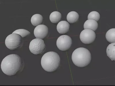 Realistic Sports Balls Collection 17 Types Low-poly 3D model