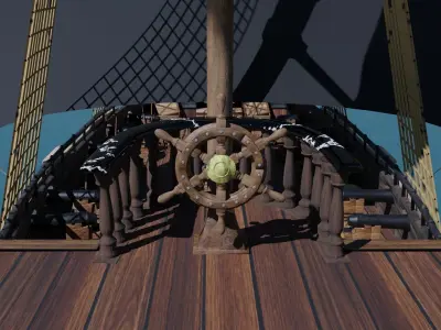 Pirate Ship PBR game ready 3D model