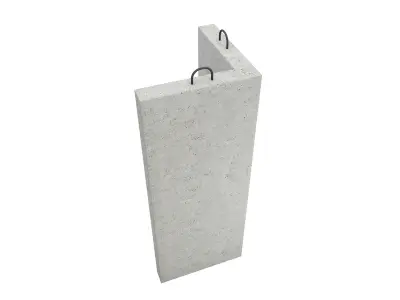 Concrete Corner Wall 3D model