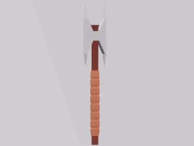 BattleAxe Lowpoly GameReady viking axe Low-poly 3D model