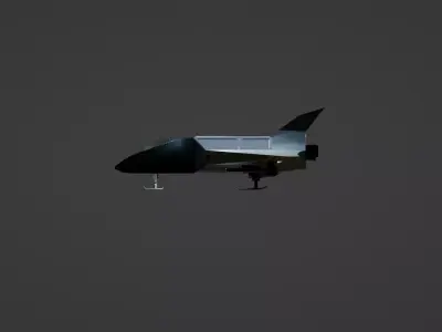 hyper space jet low poly Low-poly 3D model