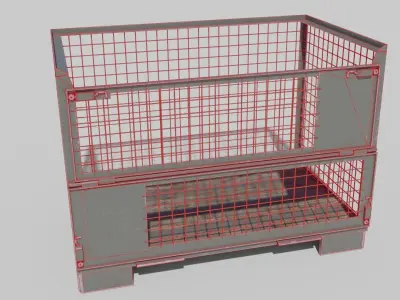 Box Pallet Low-poly 3D model