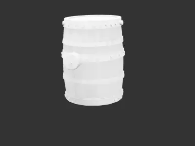 Historic Cannon Barrel for 3D print Low-poly 3D model