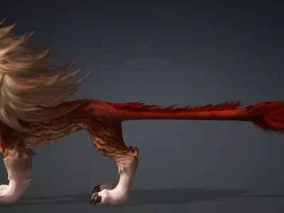 Divine Wolf B2 Free low-poly 3D model