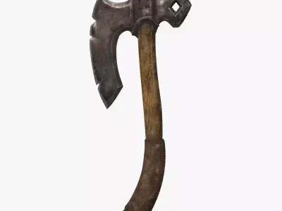 Axes 3d model and texture Low-poly 3D model
