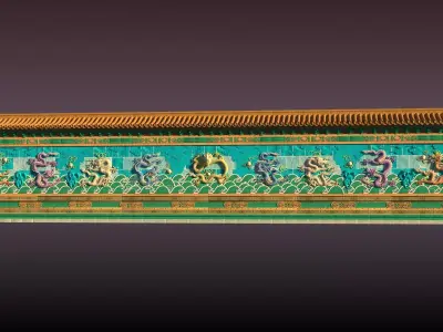 Nine Dragon Wall 3D model