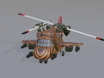 helicopter Low-poly 3D model Low-poly