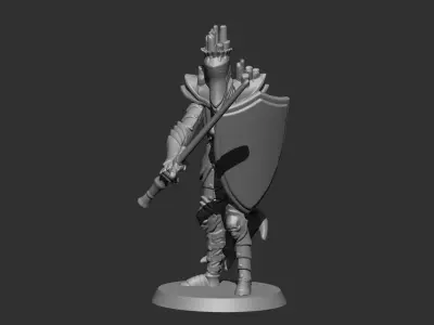 Cursed Knight with sword and shield 3D print model