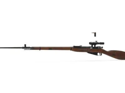 Soviet Mosin-Nagant M38 Low-poly 3D model