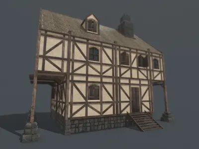 Medieval House 06 Low-poly 3D model
