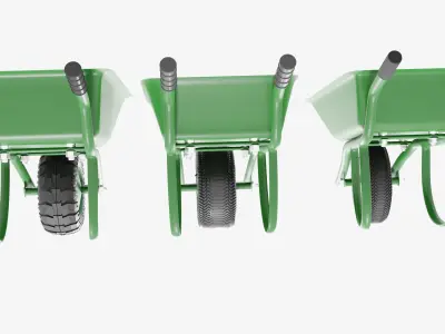 wheelbarrow four wheelbarrows 3D model