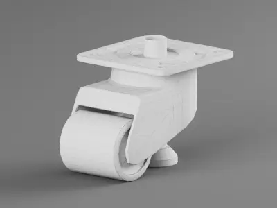 Industrial Caster Wheel with Brake Heavy Duty Equipment Roller 3D model