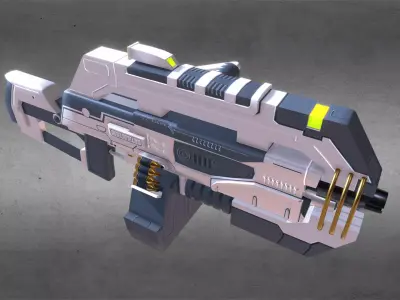 Futuristic Machine Gun Low-poly 3D model purchase