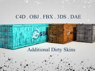 Shipping Containers Low-poly 3D model purchase