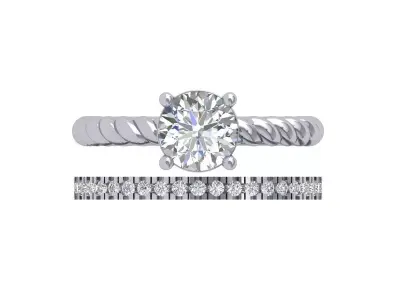  Solitaire Engagement Ring 3D print model shop
