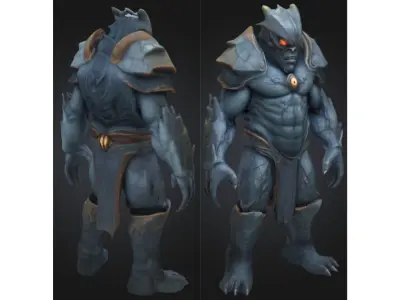 Demonic Cyclops Warrior Low-poly 3D model
