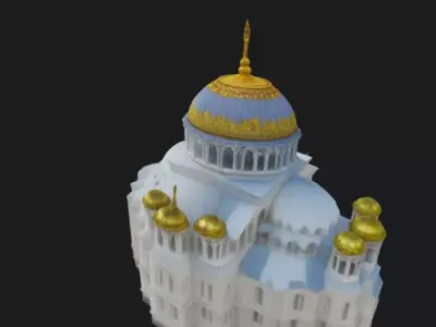 Chapel with Dome 3D Model  Classic Style Game Ready 3D model