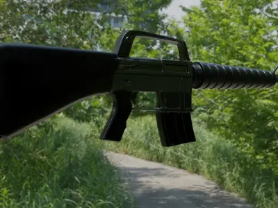 M-16 Rifle Free low-poly 3D model