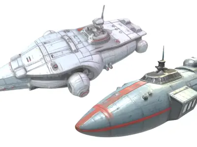 Sci Fi Water ship Watercrafts Low-poly 3D model