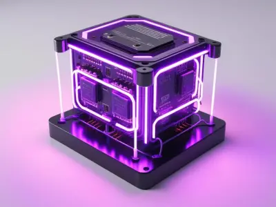 Neon Relay with Glowing Purple Circuits 3D model
