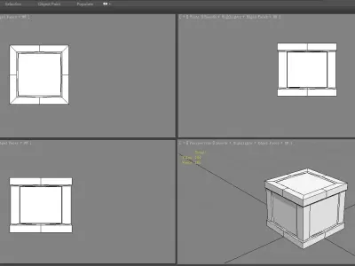 Cartoon Square Wooden Box-Goods Low-poly 3D model