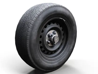 Police steel wheel PBR Low-poly 3D model