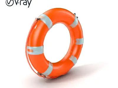 Realistic Lifebuoy with Reflective Stripes Model Pack Low-poly 3D model