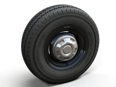 Vintage sedan wheel highpoly  3D model