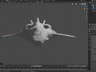 Starfighter spacecraft Low-poly 3D model