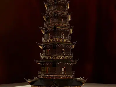 Chinese ancient tower 3D model