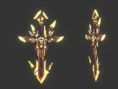 Danbee360 Lowpoly Handpaint TextureSword 003 Low-poly 3D model