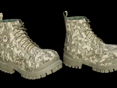 Military boots 3D model purchase