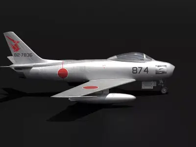 F-86 Sabre JASDF Low-poly 3D model