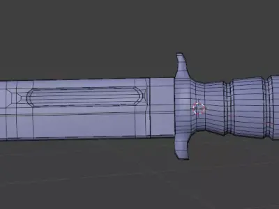 Worn-out Metal knife Low-poly AAA Game Ready  3D model
