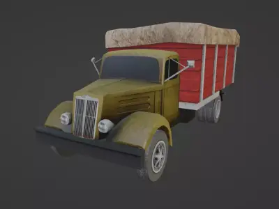 White 1940 Closed Truck  Low-poly 3D model