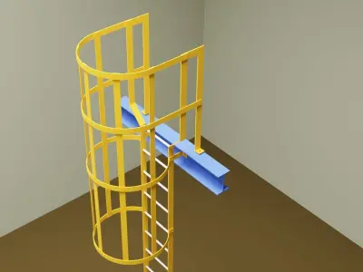 Steel Catladder Single 3D model