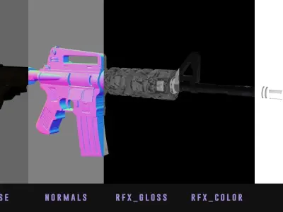 Stylized M4A1 - Battleworn Free 3D model