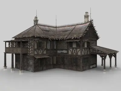 Medieval house fantasy 10 Low-poly 3D model