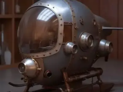 Steampunk Recon Gyrocopter - Fantasy Aerial Scout Vehicle 3D print model
