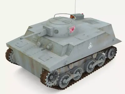 Tank Type 2 Ka-Mi Low-poly 3D model