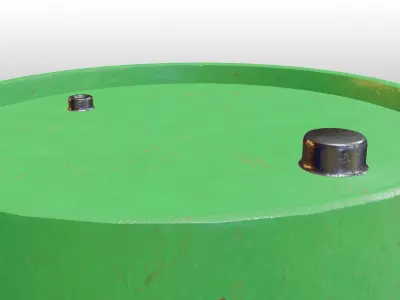 Biohazard Waste Barrel Low-poly 3D model