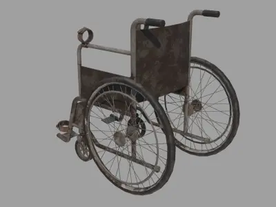 Abandoned Wheelchair Low-poly 3D model