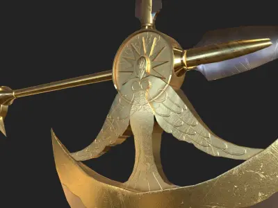 Escanor Sacred Treasure Divine Axe Rhitta Low-poly 3D model