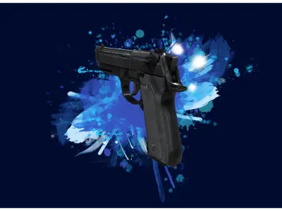 PISTOL 2 - Beretta M9A1 Pistol - 4K Game Ready Low-poly 3D model