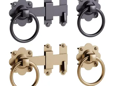 Black Gate Latch Wrought Iron Fence Door 3D model